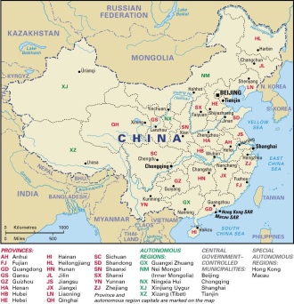 Map of China's Tibet